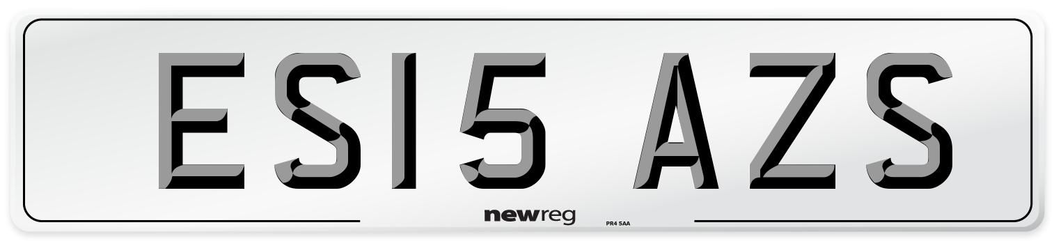 ES15 AZS Number Plate from New Reg